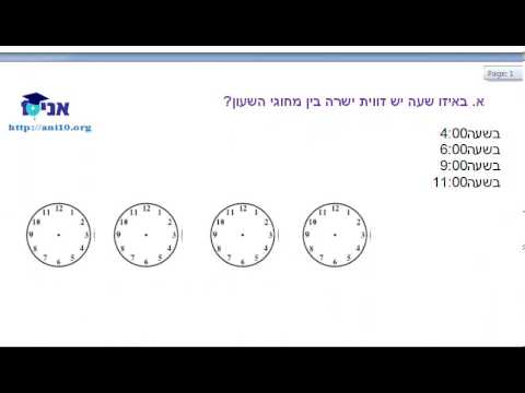 כיתה ד – שיעור 19 א – מיצ"ב – השעון – דקות ושעות.